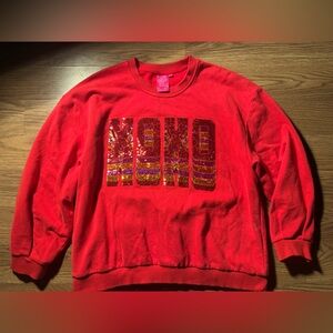 QUEEN OF SPARKLES Red Sequin Sweater